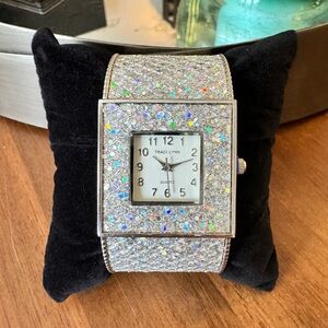 Traci Lynn Sparkling Cuff Watch